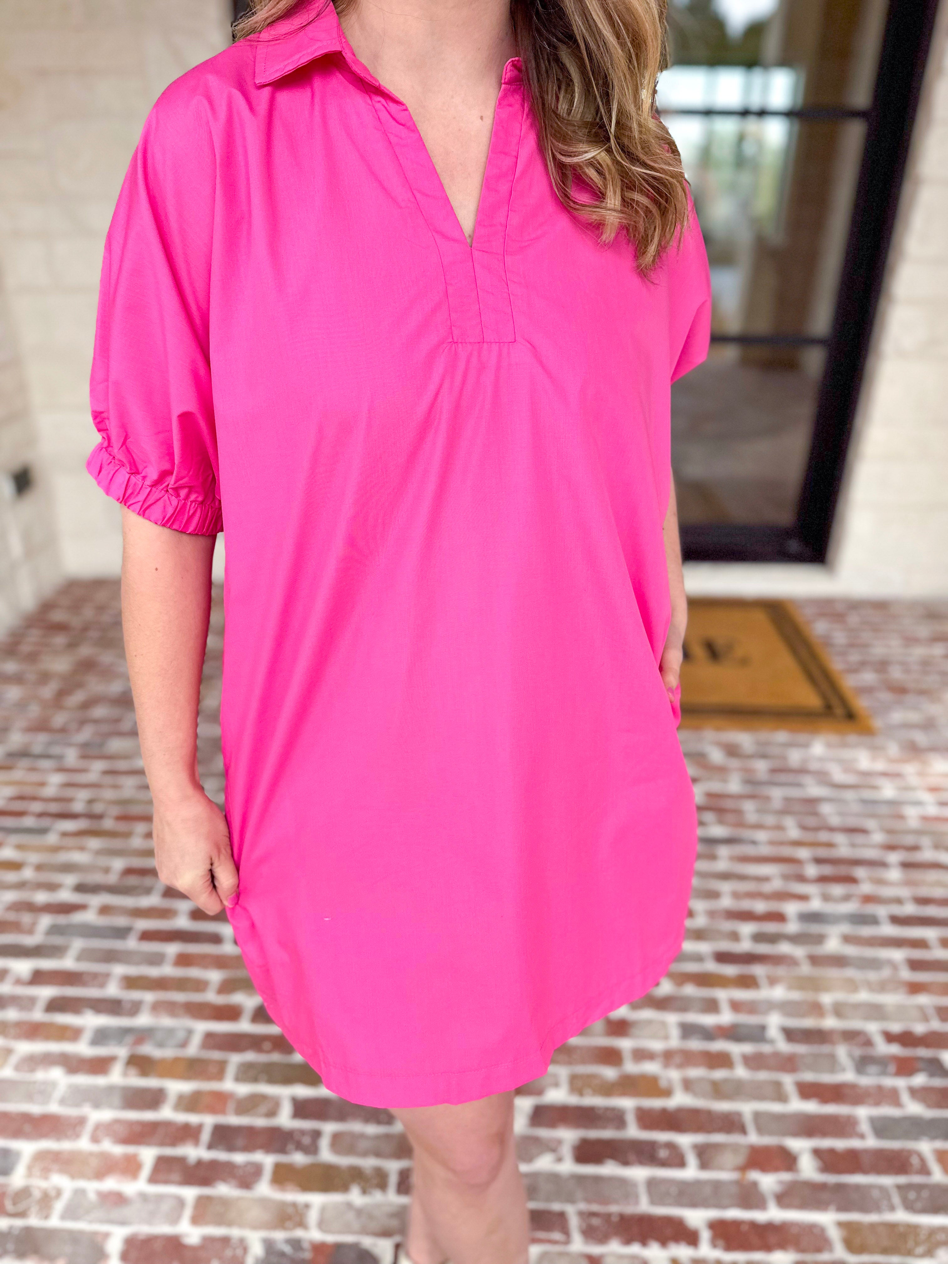 The Polished Mini Dress - Bubblegum Pink-510 Mini-ENTRO-July & June Women's Fashion Boutique Located in San Antonio, Texas