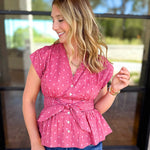 Girls Night Out Blouse - Mauve Rust-200 Fashion Blouses-ENTRO-July & June Women's Fashion Boutique Located in San Antonio, Texas