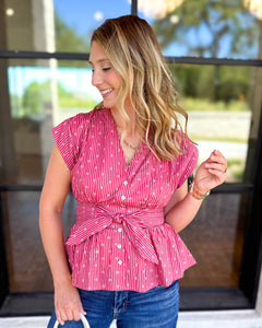 Girls Night Out Blouse - Mauve Rust-200 Fashion Blouses-ENTRO-July & June Women's Fashion Boutique Located in San Antonio, Texas