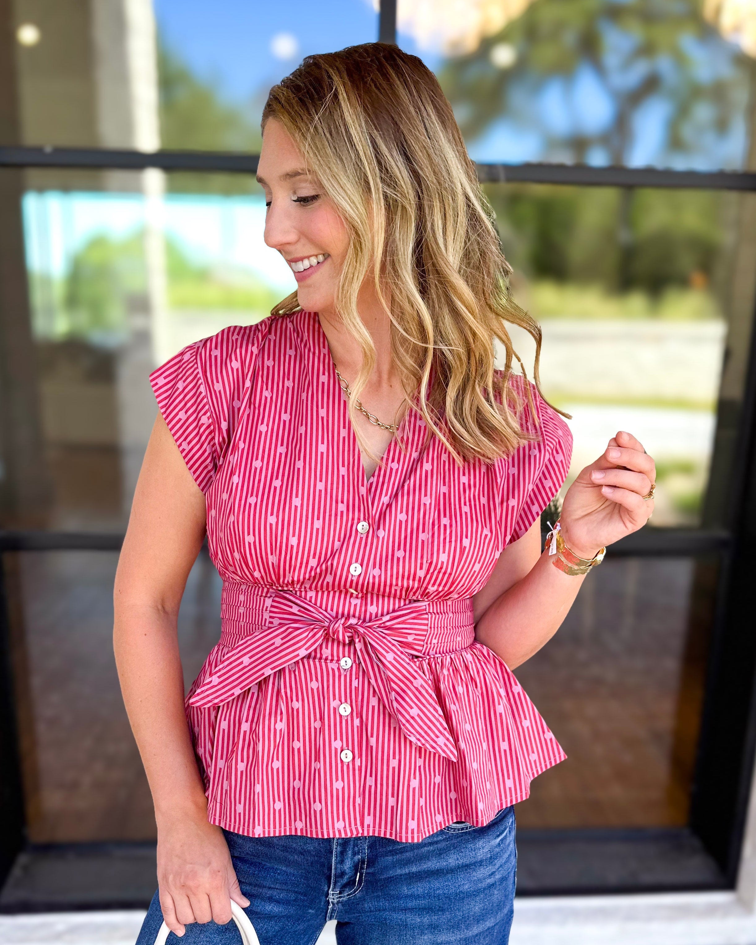Girls Night Out Blouse - Mauve Rust-200 Fashion Blouses-ENTRO-July & June Women's Fashion Boutique Located in San Antonio, Texas