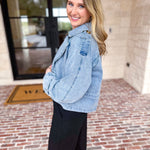 Light Wash Trench Style Denim Jacket-600 Outerwear-TCEC-July & June Women's Fashion Boutique Located in San Antonio, Texas