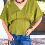 Elevated Chic Top - Martini Olive-200 Fashion Blouses-ENTRO-July & June Women's Fashion Boutique Located in San Antonio, Texas
