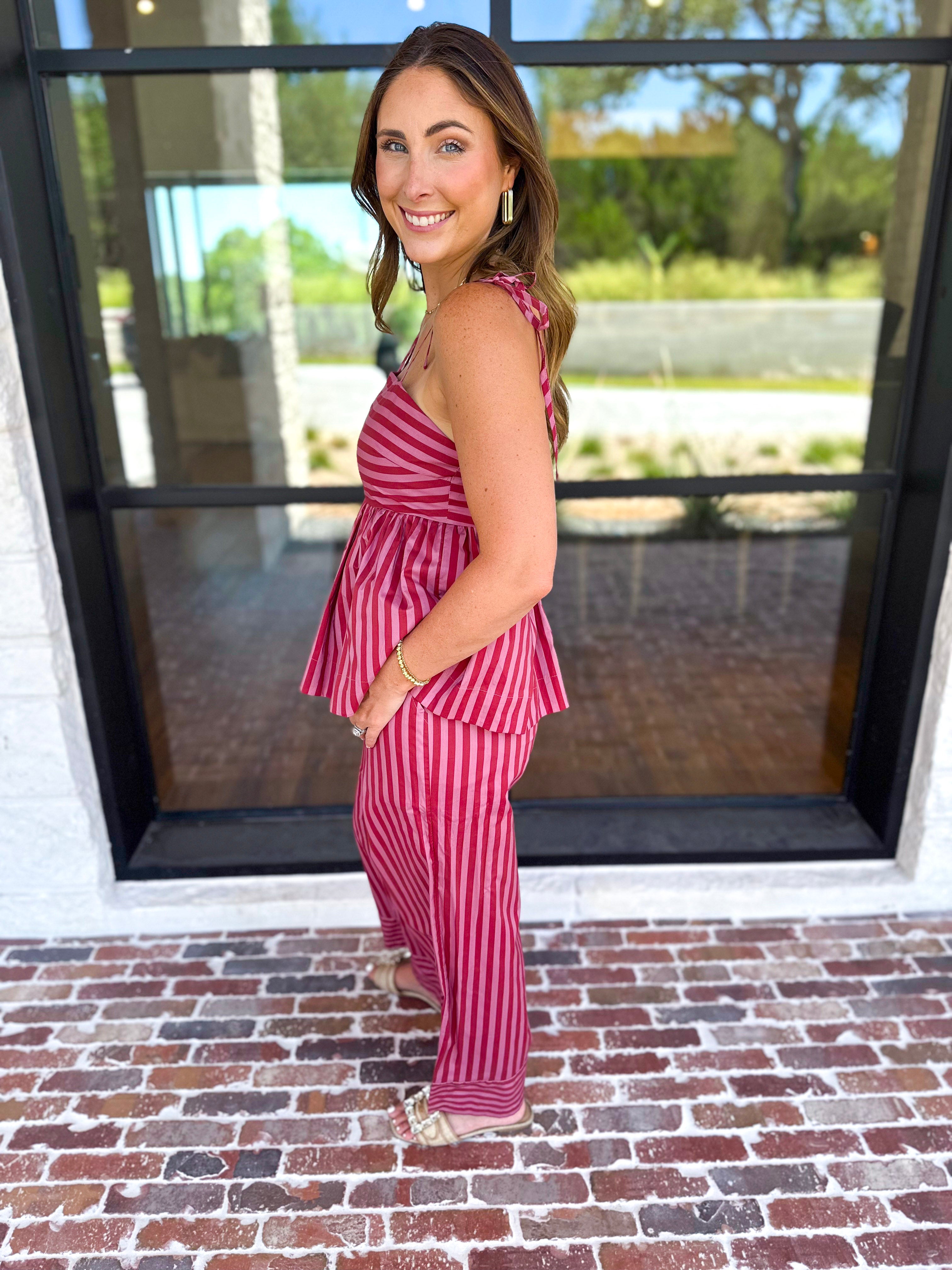 Color Pop Stripe Pant & Cami Set-500 Midi-ENTRO-July & June Women's Fashion Boutique Located in San Antonio, Texas