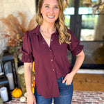 Liverpool - Good Feeling Button Down Top-200 Fashion Blouses-LIVERPOOL JEANS COMPANY-July & June Women's Fashion Boutique Located in San Antonio, Texas