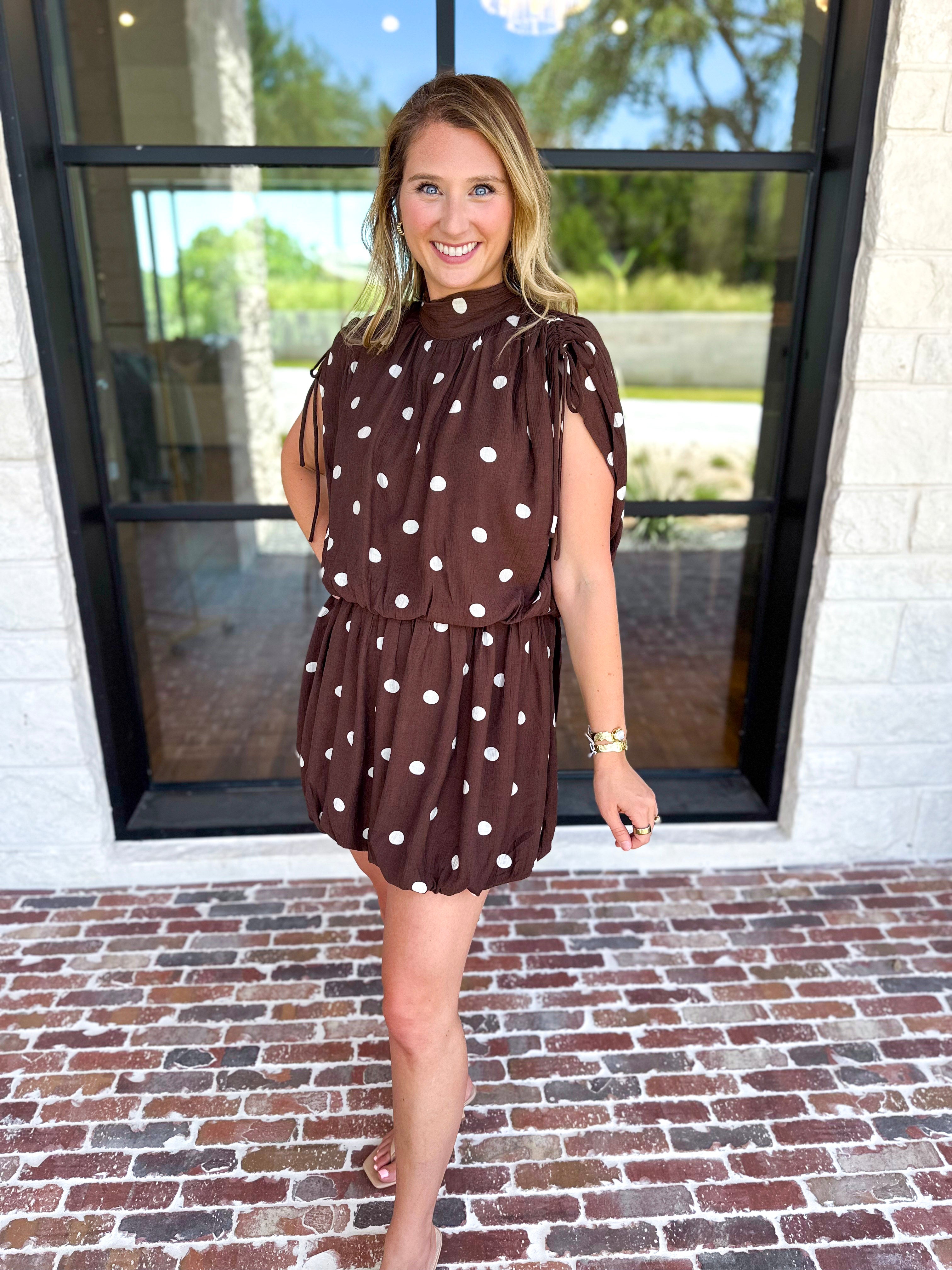 Flirty Polka Dot Mini Dress-510 Mini-ENTRO-July & June Women's Fashion Boutique Located in San Antonio, Texas