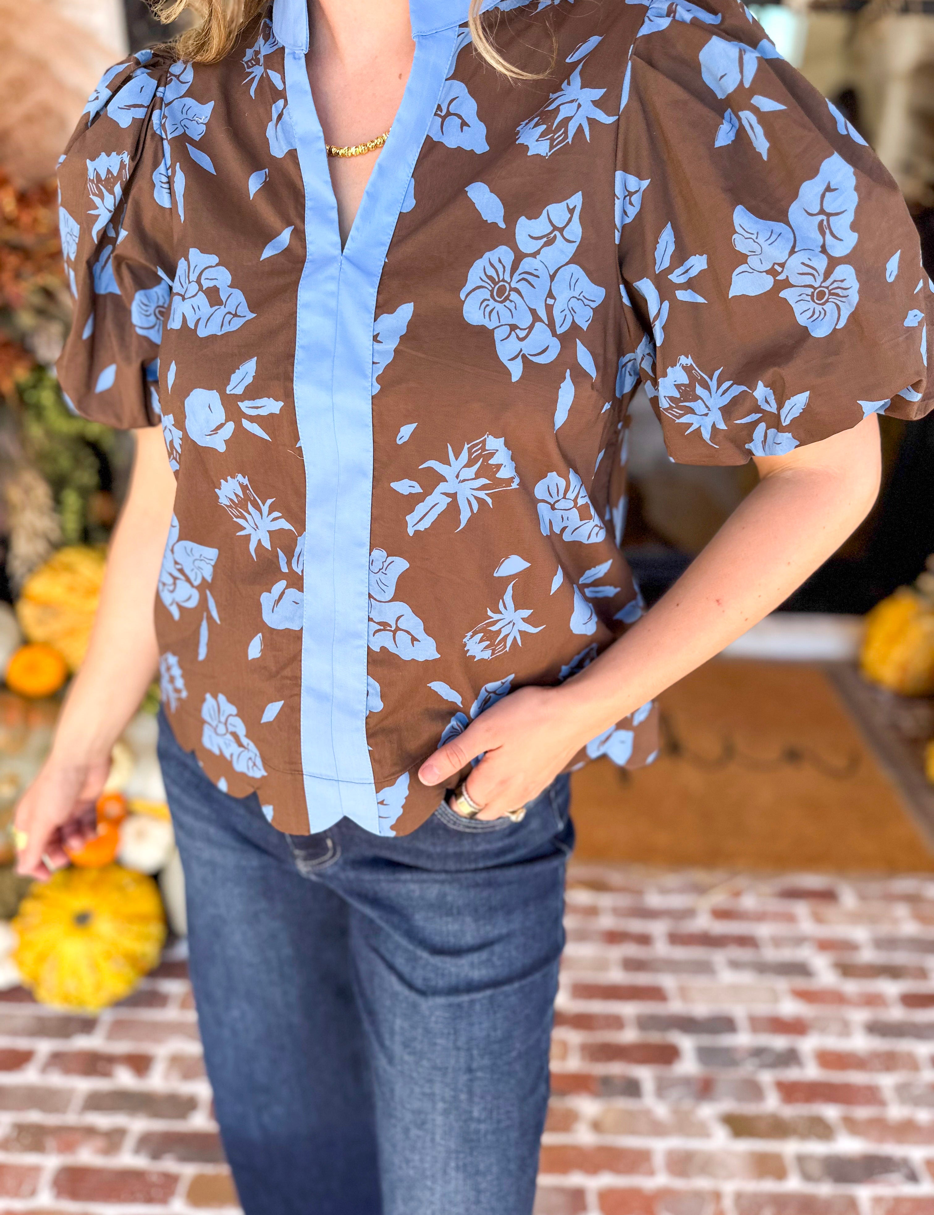 Timeless Blooms Blouse-200 Fashion Blouses-ENTRO-July & June Women's Fashion Boutique Located in San Antonio, Texas