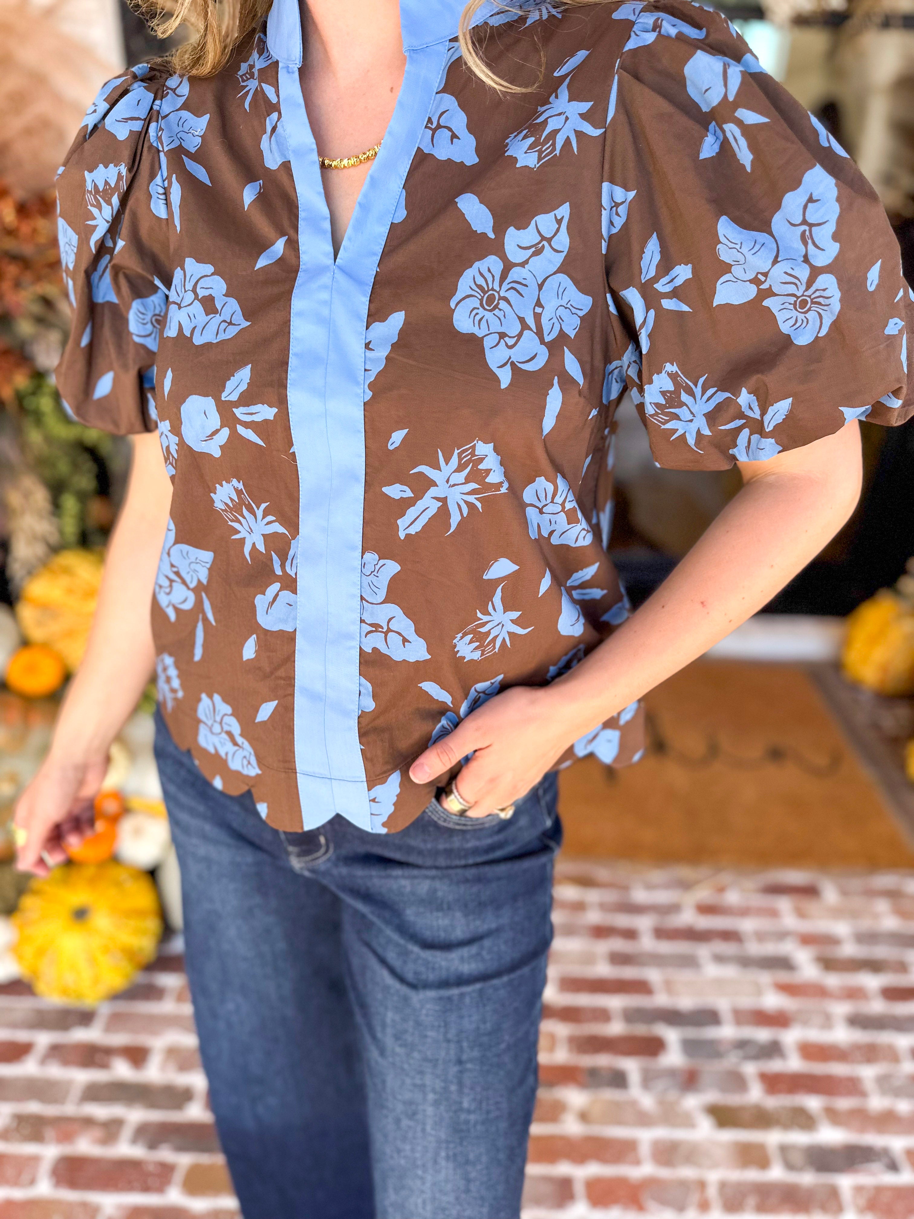 Timeless Blooms Blouse-200 Fashion Blouses-ENTRO-July & June Women's Fashion Boutique Located in San Antonio, Texas