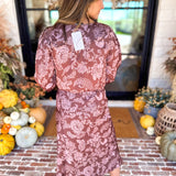 Current Air - Blushing Florals Wrap Blouse-200 Fashion Blouses-CURRENT AIR CLOTHING-July & June Women's Fashion Boutique Located in San Antonio, Texas