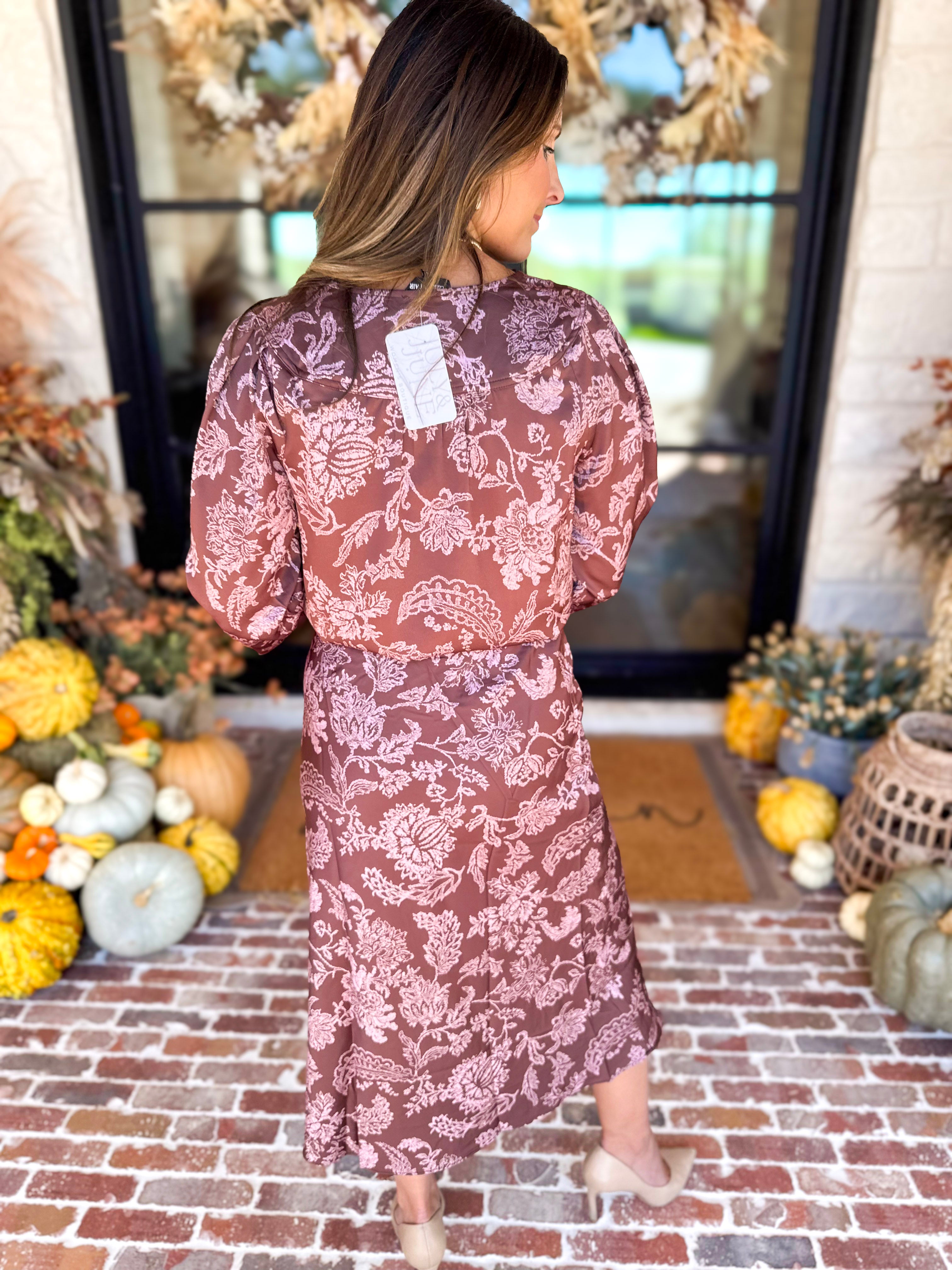 Current Air - Blushing Florals Wrap Blouse-200 Fashion Blouses-CURRENT AIR CLOTHING-July & June Women's Fashion Boutique Located in San Antonio, Texas
