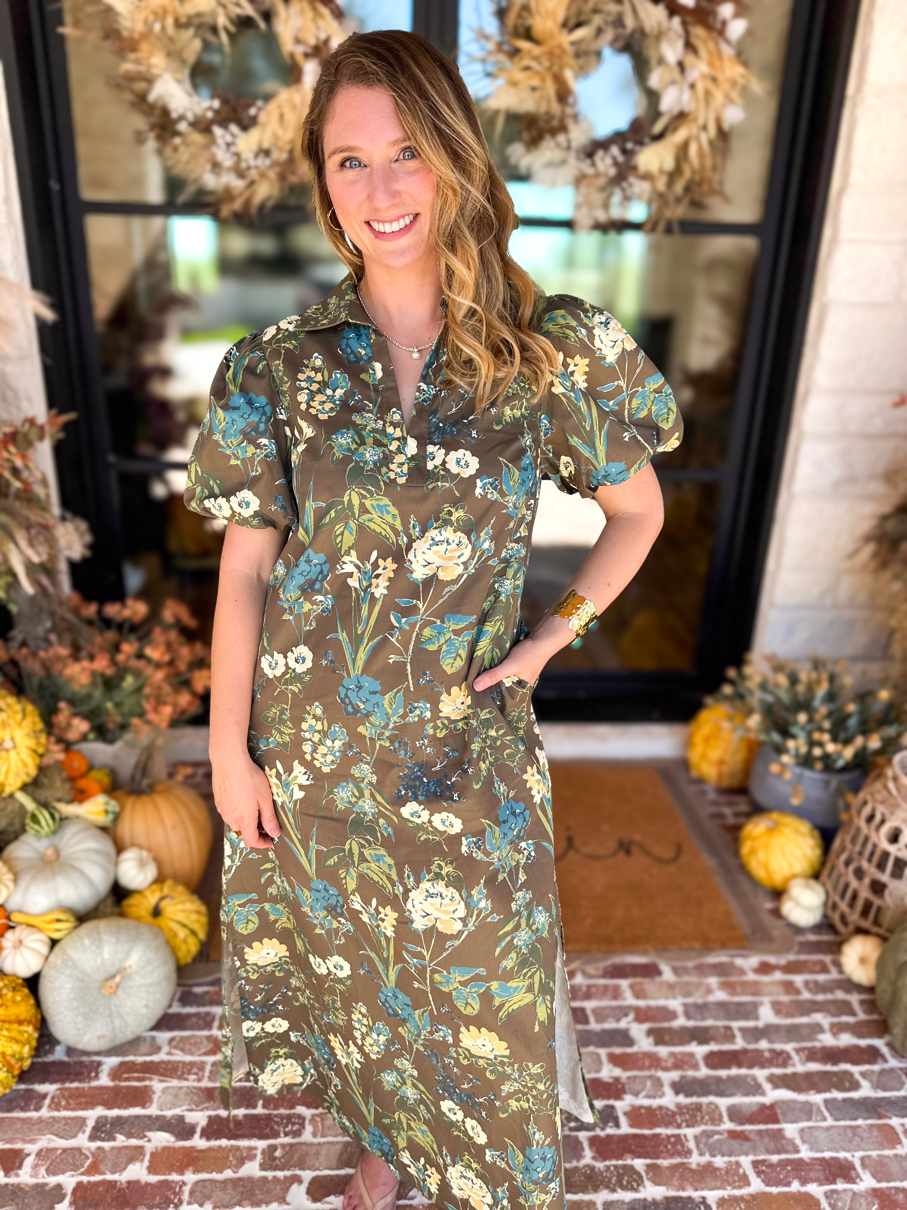 Fresh Take Floral Midi Dress-500 Midi-TCEC-July & June Women's Fashion Boutique Located in San Antonio, Texas