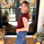 PINK FRIDAY DOORBUSTERS - Short Sleeve Cardigan - Maroon - ONLINE - FINAL SALE-PINK FRIDAY DOORBUSTERS-BLU PEPPER-July & June Women's Fashion Boutique Located in San Antonio, Texas