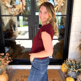 PINK FRIDAY DOORBUSTERS - Short Sleeve Cardigan - Maroon - ONLINE - FINAL SALE-PINK FRIDAY DOORBUSTERS-BLU PEPPER-July & June Women's Fashion Boutique Located in San Antonio, Texas
