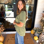 PINK FRIDAY DOORBUSTERS - Ribbed Top - Olive - ONLINE - FINAL SALE-PINK FRIDAY DOORBUSTERS-ENTRO-July & June Women's Fashion Boutique Located in San Antonio, Texas