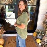 PINK FRIDAY DOORBUSTERS - Ribbed Top - Olive - ONLINE - FINAL SALE-PINK FRIDAY DOORBUSTERS-ENTRO-July & June Women's Fashion Boutique Located in San Antonio, Texas