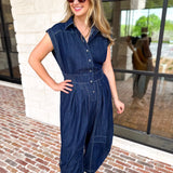 Denim Parachute Jumpsuit-500 Midi-RAE MODE-July & June Women's Fashion Boutique Located in San Antonio, Texas