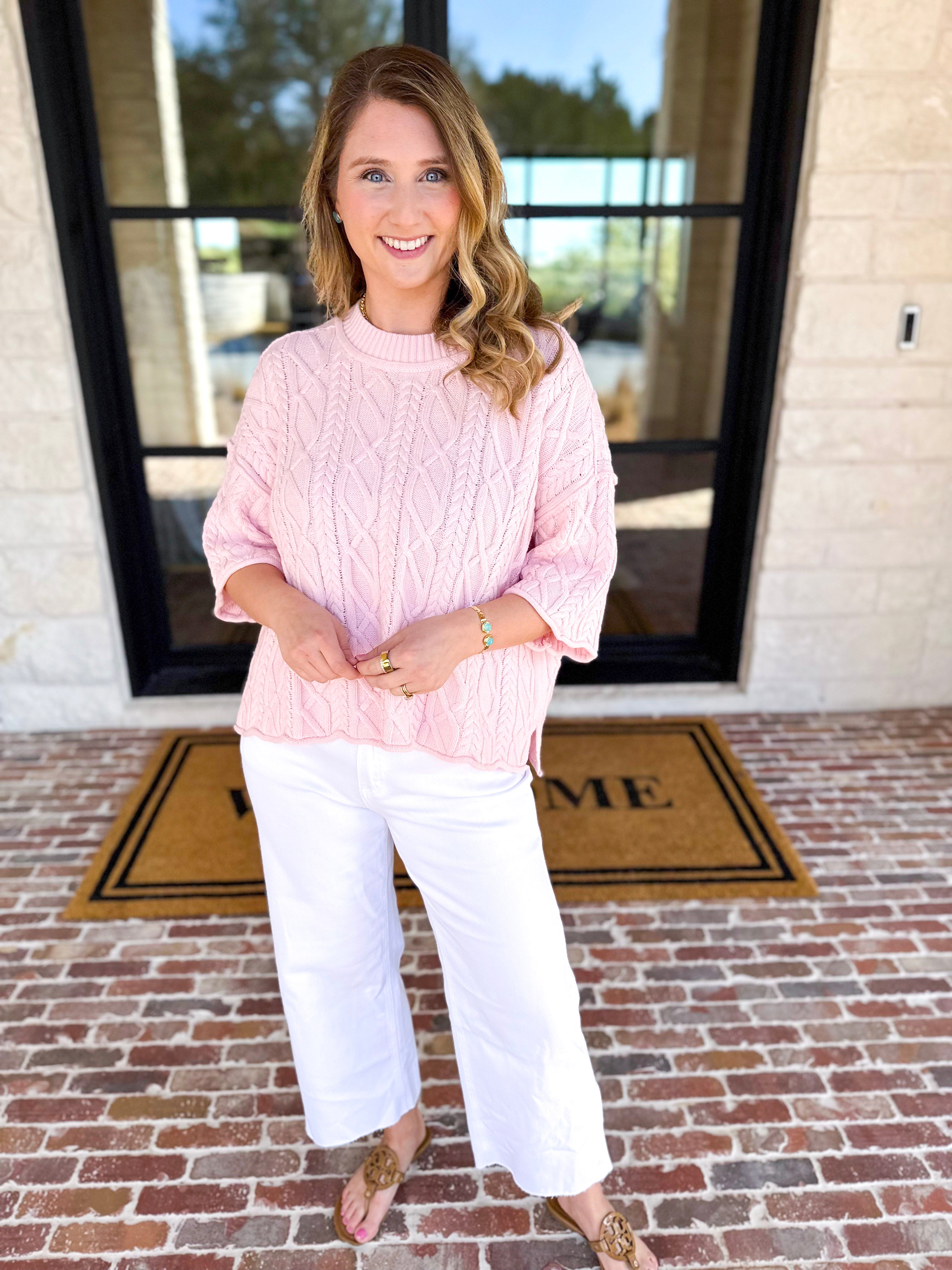 The Bailee Sweater Top - Pink-230 Sweaters/Cardis-RAE MODE-July & June Women's Fashion Boutique Located in San Antonio, Texas