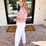 Floral Fun Blouse - Pink-200 Fashion Blouses-ENTRO-July & June Women's Fashion Boutique Located in San Antonio, Texas