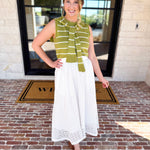 White Eyelet Midi Skirt-410 Shorts/Skirts-ENTRO-July & June Women's Fashion Boutique Located in San Antonio, Texas