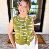 Chartreuse Knit Wrap Tank-230 Sweaters/Cardis-ENTRO-July & June Women's Fashion Boutique Located in San Antonio, Texas