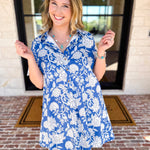 Bold Blue Paisley Mini Dress-510 Mini-FATE-July & June Women's Fashion Boutique Located in San Antonio, Texas