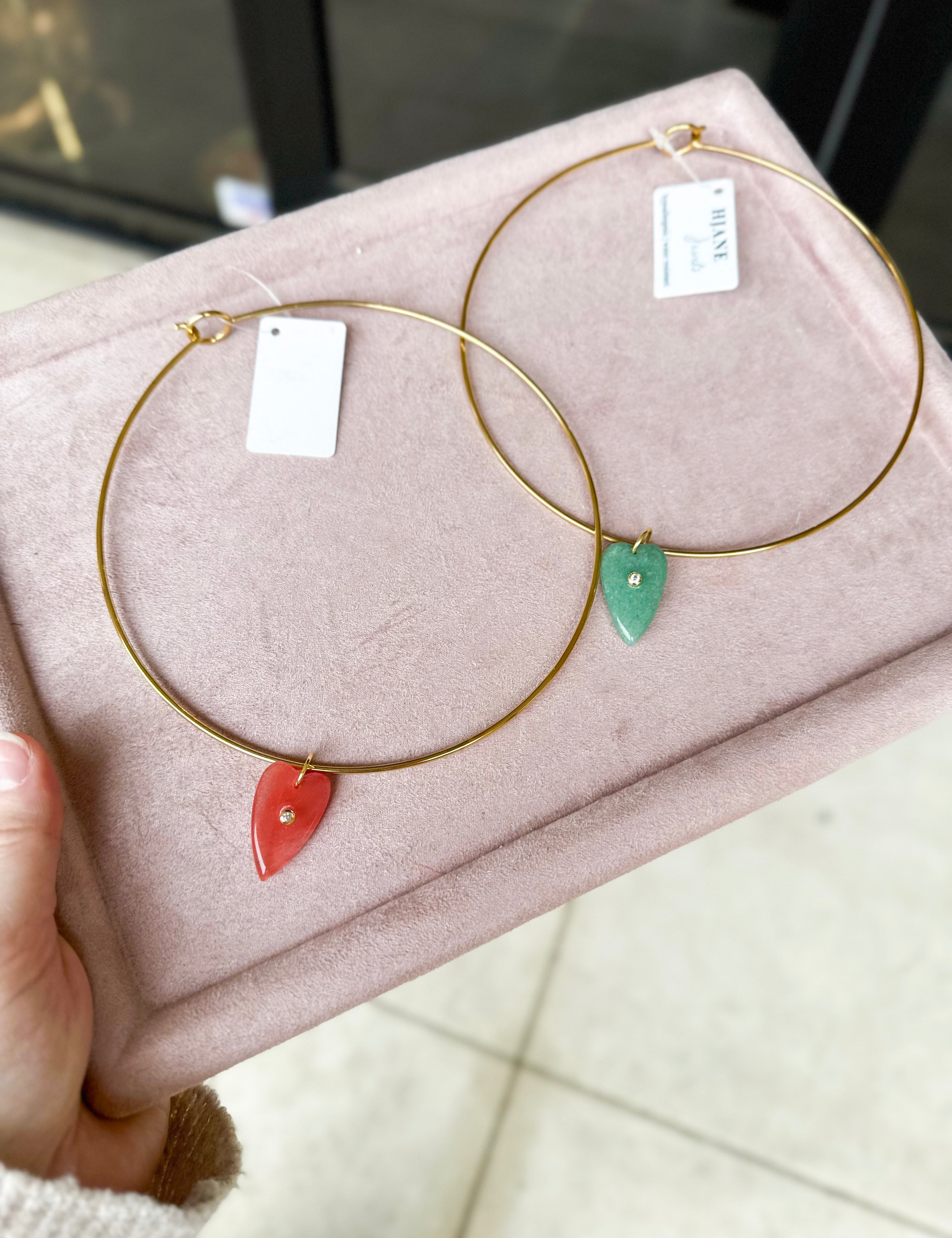Heart Collar Necklace-130 ACCESSORIES-Hjane Jewels-July & June Women's Fashion Boutique Located in San Antonio, Texas