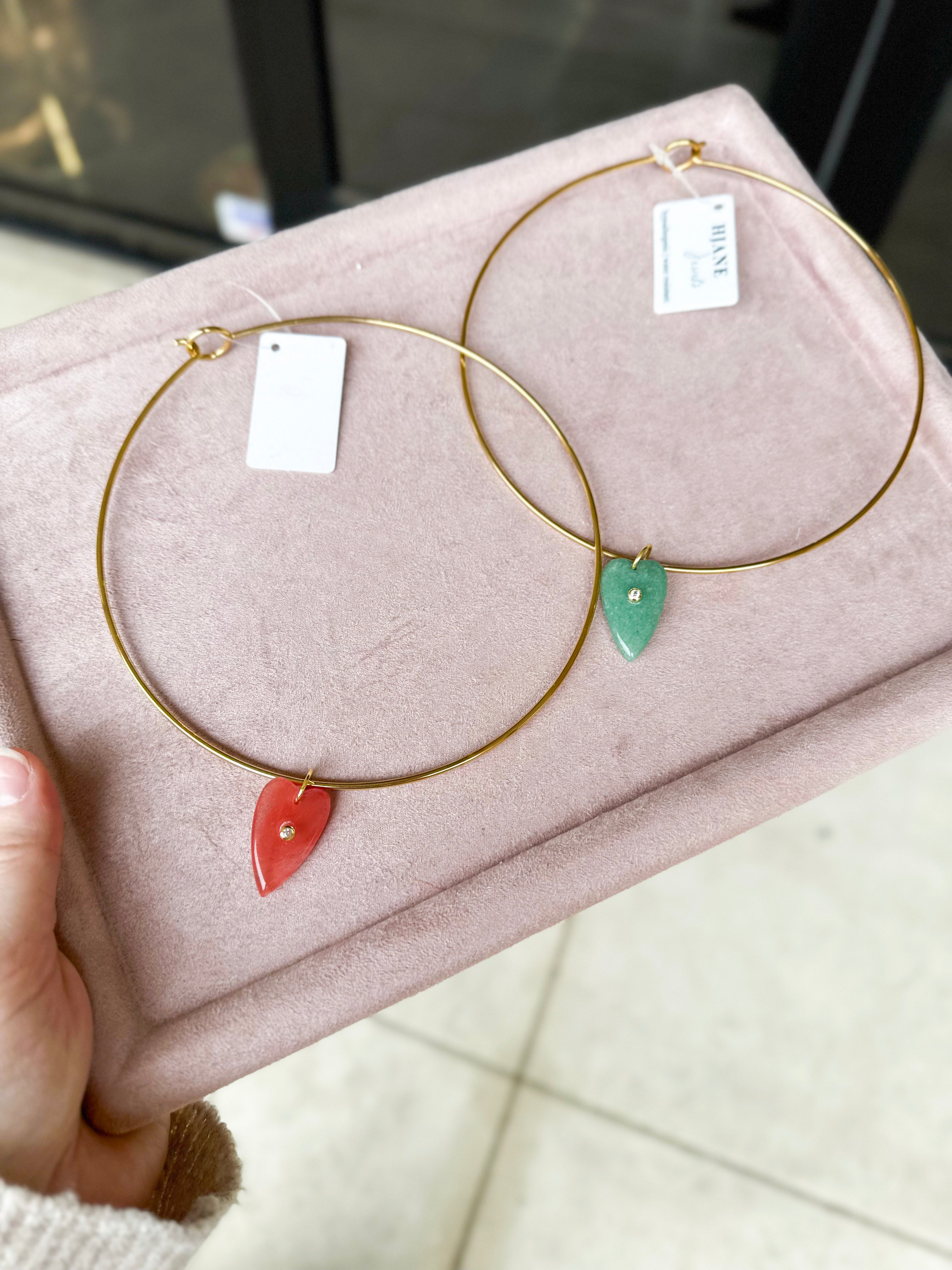 Heart Collar Necklace-130 ACCESSORIES-Hjane Jewels-July & June Women's Fashion Boutique Located in San Antonio, Texas