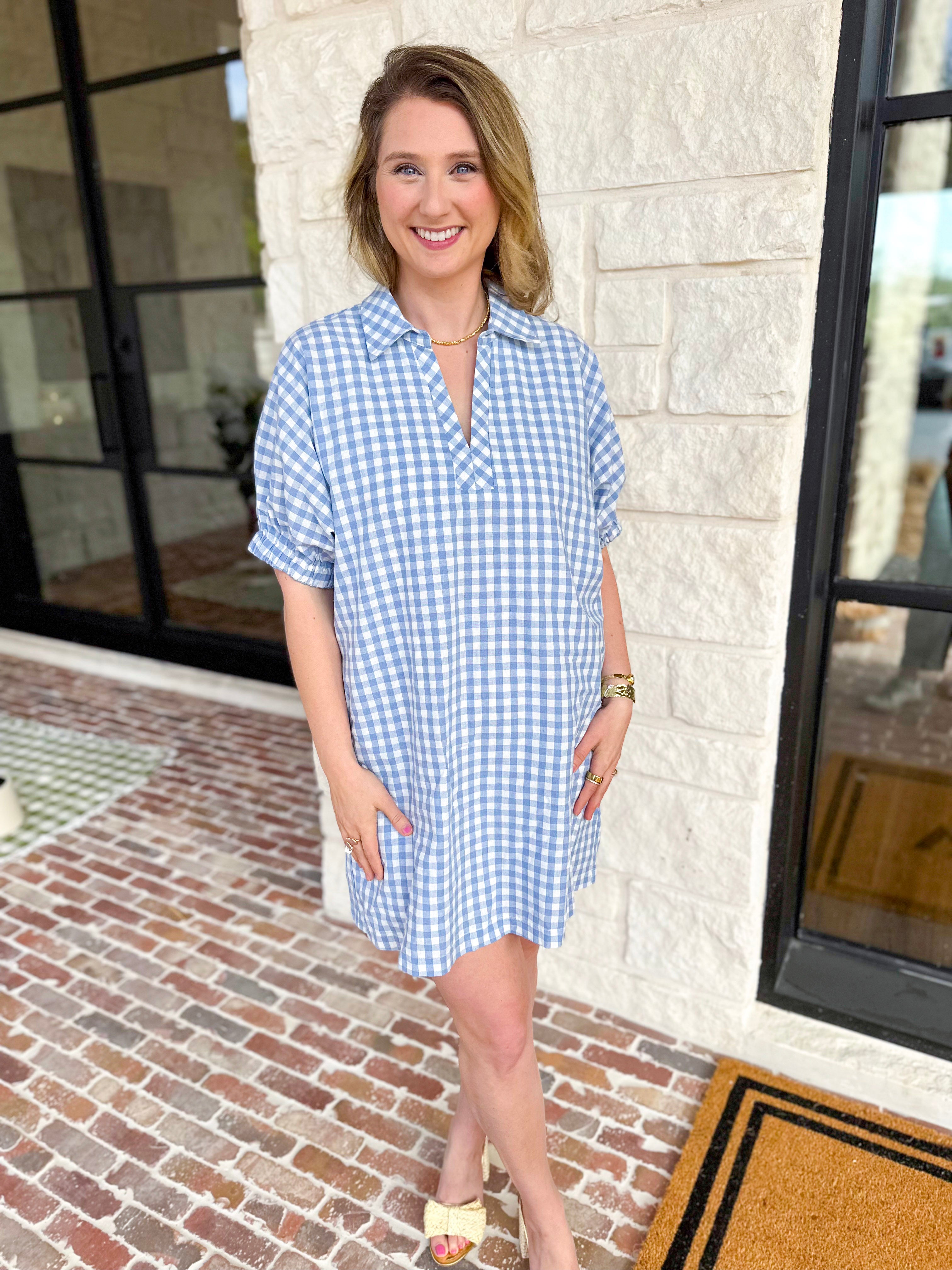 The Sweet Saturday Mini Dress - Blue-510 Mini-ENTRO-July & June Women's Fashion Boutique Located in San Antonio, Texas