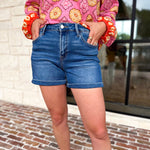 Vervet - High Rise Super Soft Denim Shorts-410 Shorts/Skirts-VEVERT BY FLYING MONKEY-July & June Women's Fashion Boutique Located in San Antonio, Texas