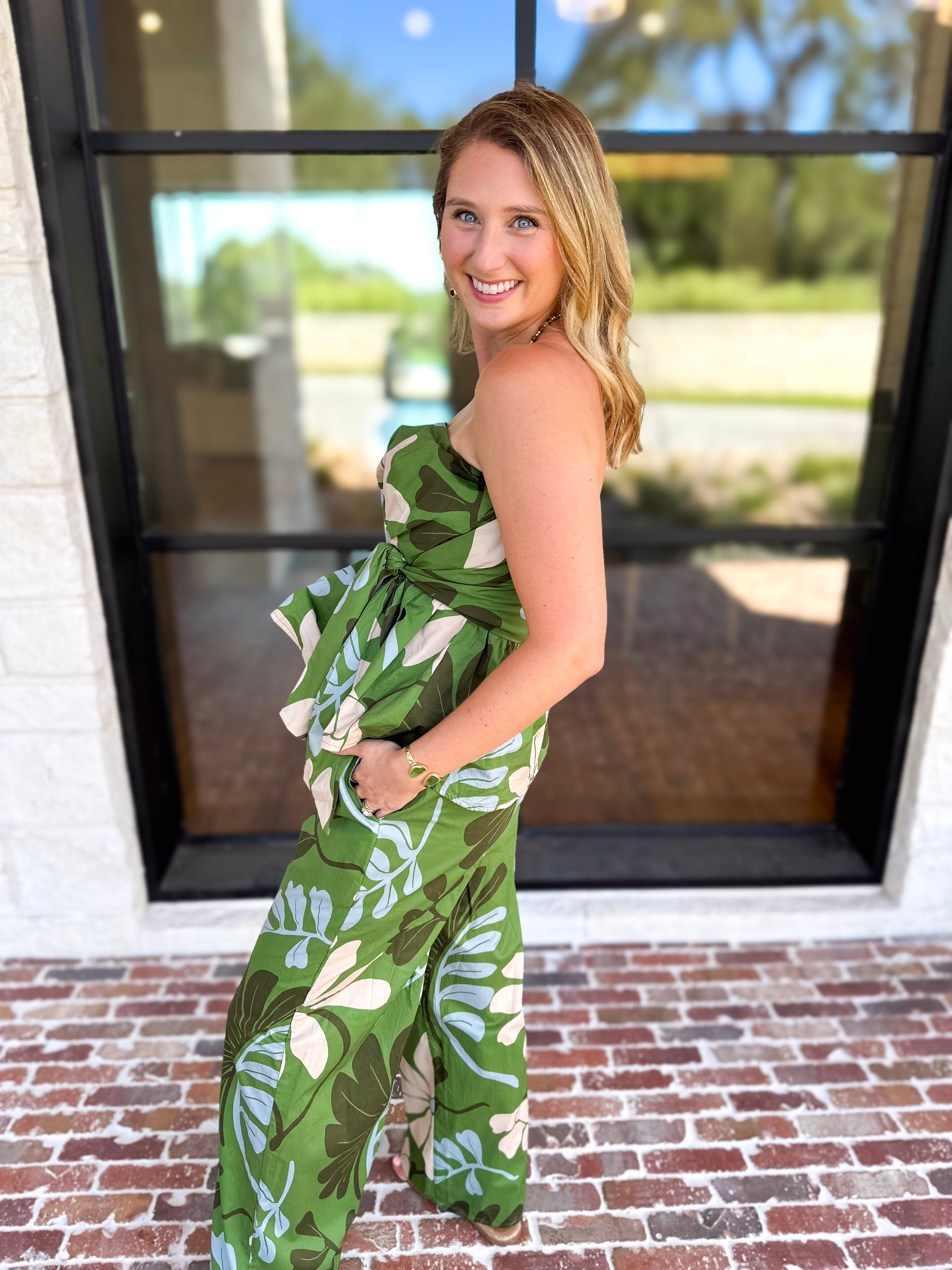 Sunset Floral Set - Matcha Green-500 Midi-ENTRO-July & June Women's Fashion Boutique Located in San Antonio, Texas