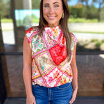 THML - Main Character Satin Blouse-200 Fashion Blouses-THML-July & June Women's Fashion Boutique Located in San Antonio, Texas