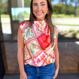 THML - Main Character Satin Blouse-200 Fashion Blouses-THML-July & June Women's Fashion Boutique Located in San Antonio, Texas