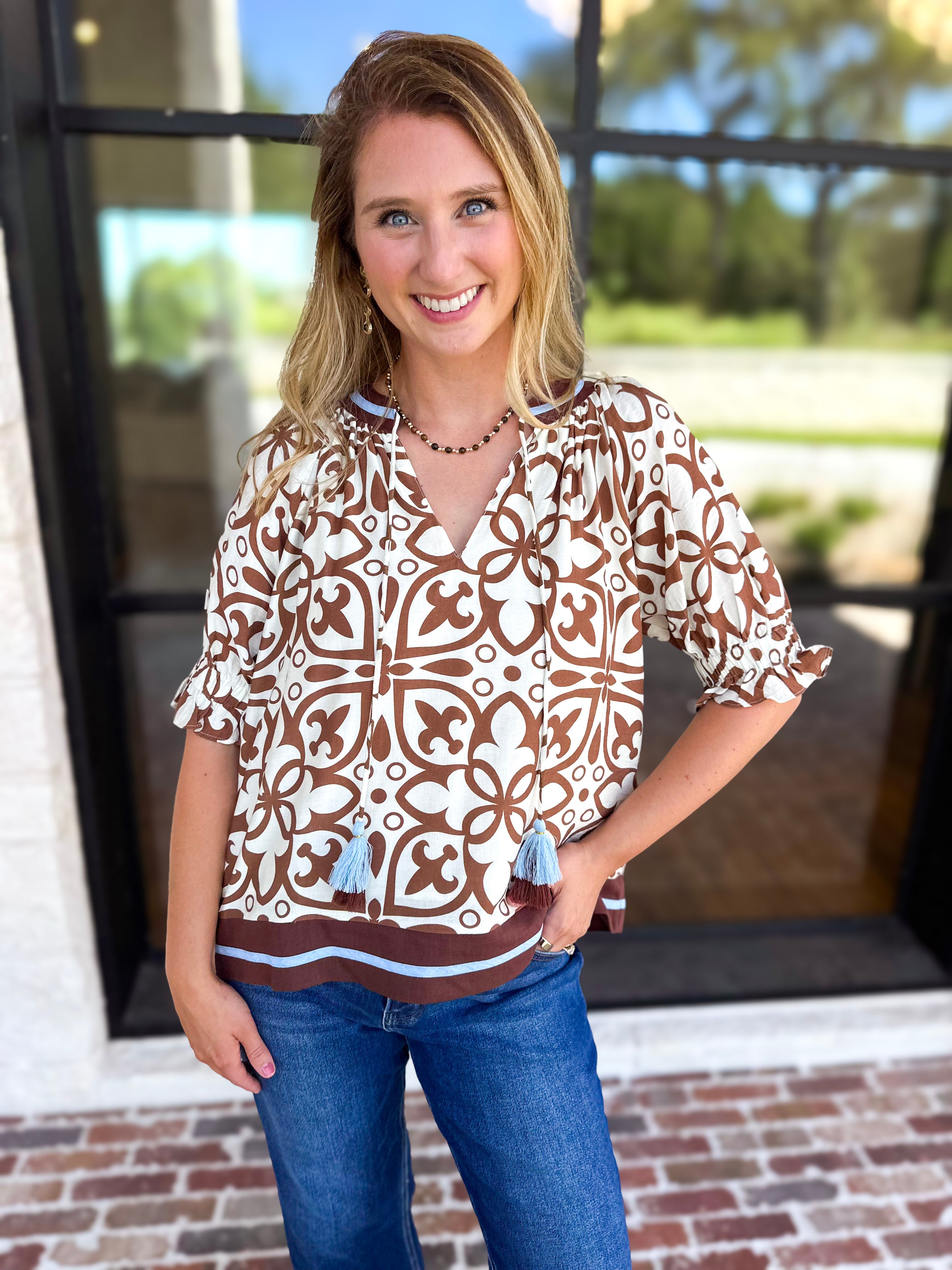 THML - The Hadley Blouse-200 Fashion Blouses-THML-July & June Women's Fashion Boutique Located in San Antonio, Texas
