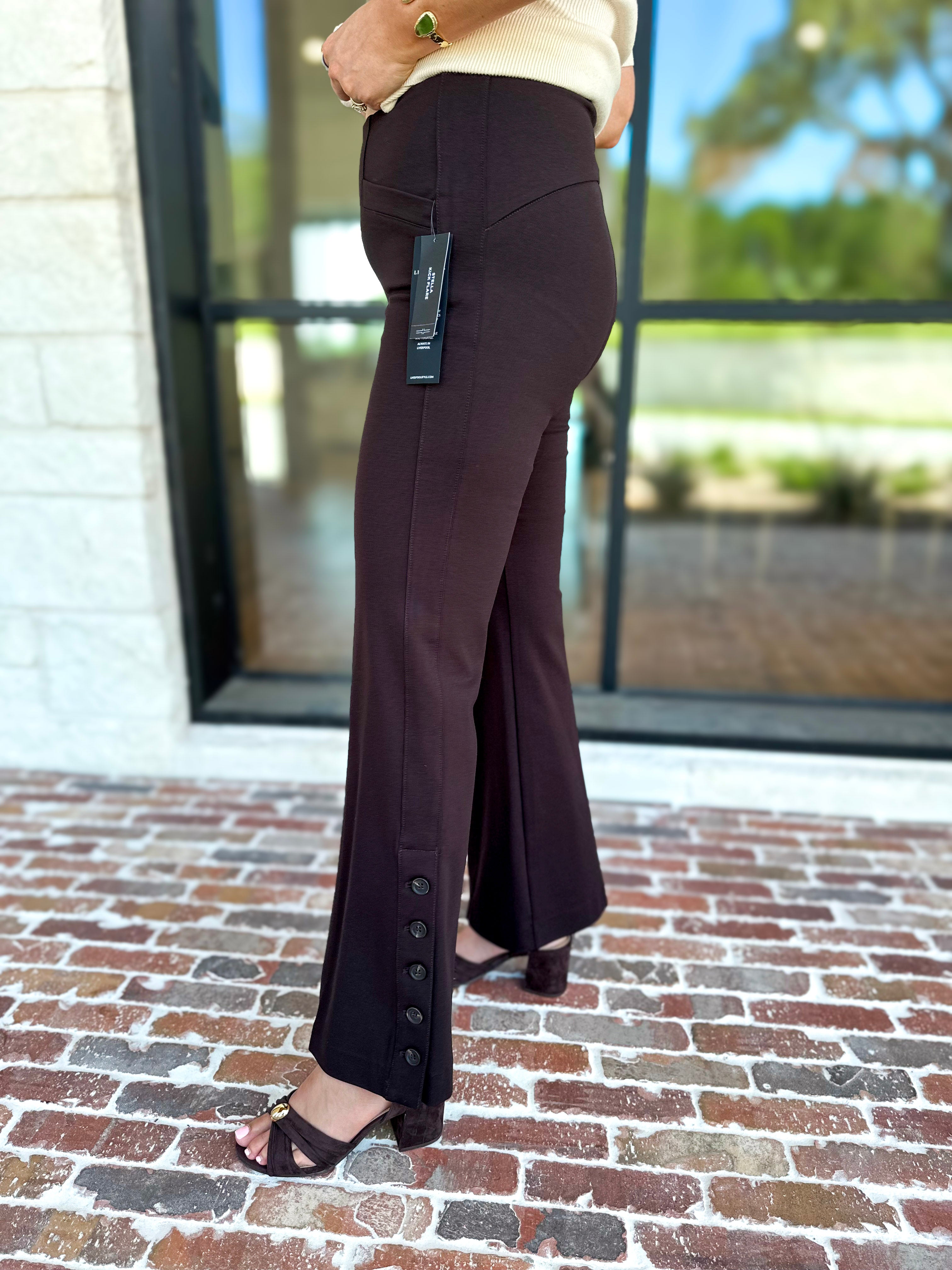 Liverpool - The Stella Flare Pants - Brown-400 Pants-LIVERPOOL JEANS COMPANY-July & June Women's Fashion Boutique Located in San Antonio, Texas