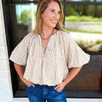 Fall Bubble Blouse-200 Fashion Blouses-ENTRO-July & June Women's Fashion Boutique Located in San Antonio, Texas