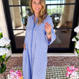 Spring Dreams Midi Dress - Blue-500 Midi-ENTRO-July & June Women's Fashion Boutique Located in San Antonio, Texas