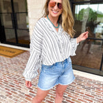 The Tulum Button Down Blouse - Dark Grey-200 Fashion Blouses-RAE MODE-July & June Women's Fashion Boutique Located in San Antonio, Texas
