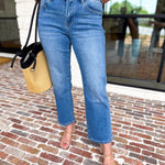 Vervet - Mid Rise Straight Leg Jeans-400 Pants-VEVERT BY FLYING MONKEY-July & June Women's Fashion Boutique Located in San Antonio, Texas