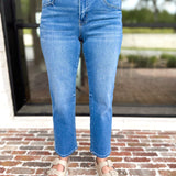 Vervet - Mid Rise Straight Leg Jeans-420 Denim-VEVERT BY FLYING MONKEY-July & June Women's Fashion Boutique Located in San Antonio, Texas