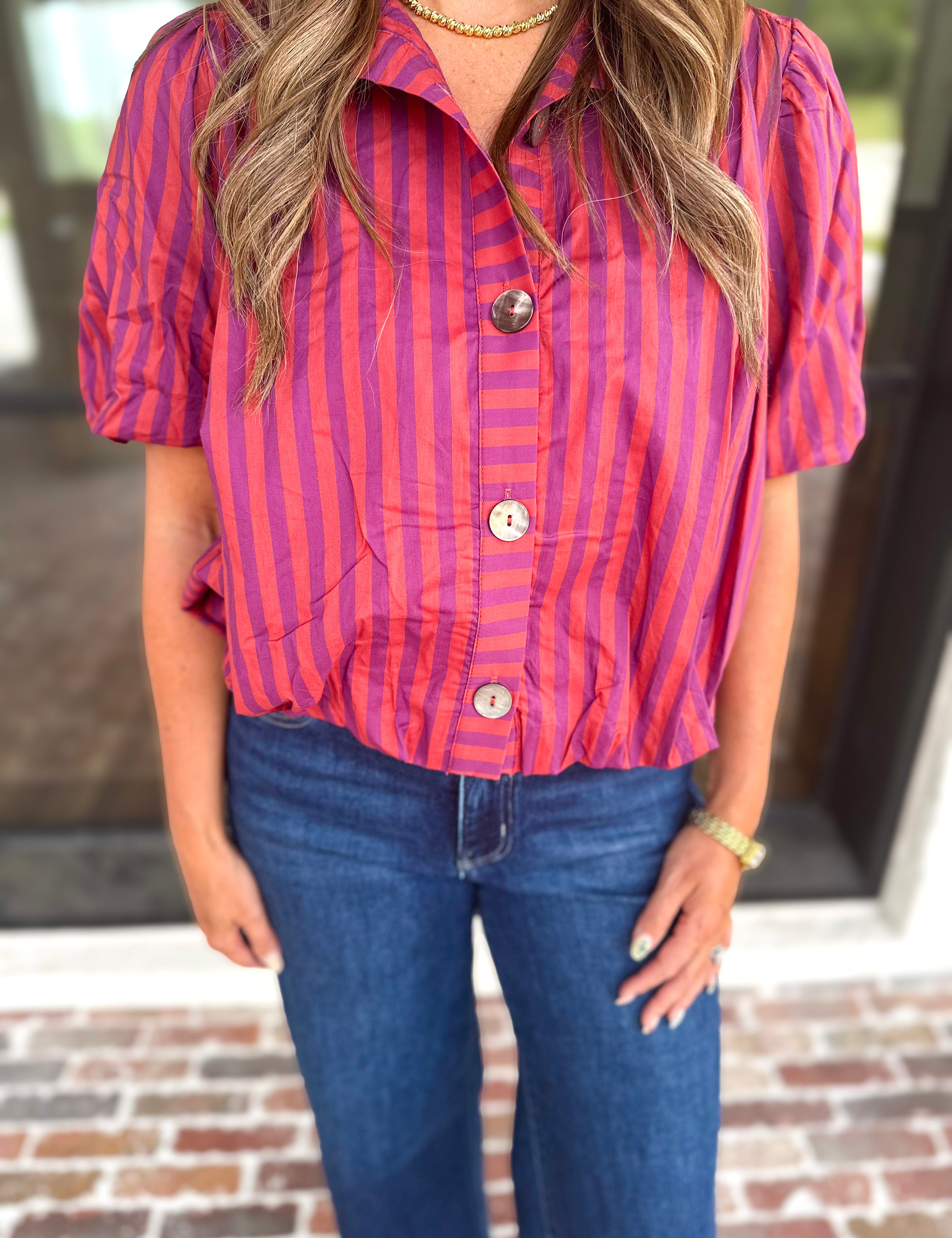 Coffee Date Blouse - Plum-200 Fashion Blouses-ENTRO-July & June Women's Fashion Boutique Located in San Antonio, Texas