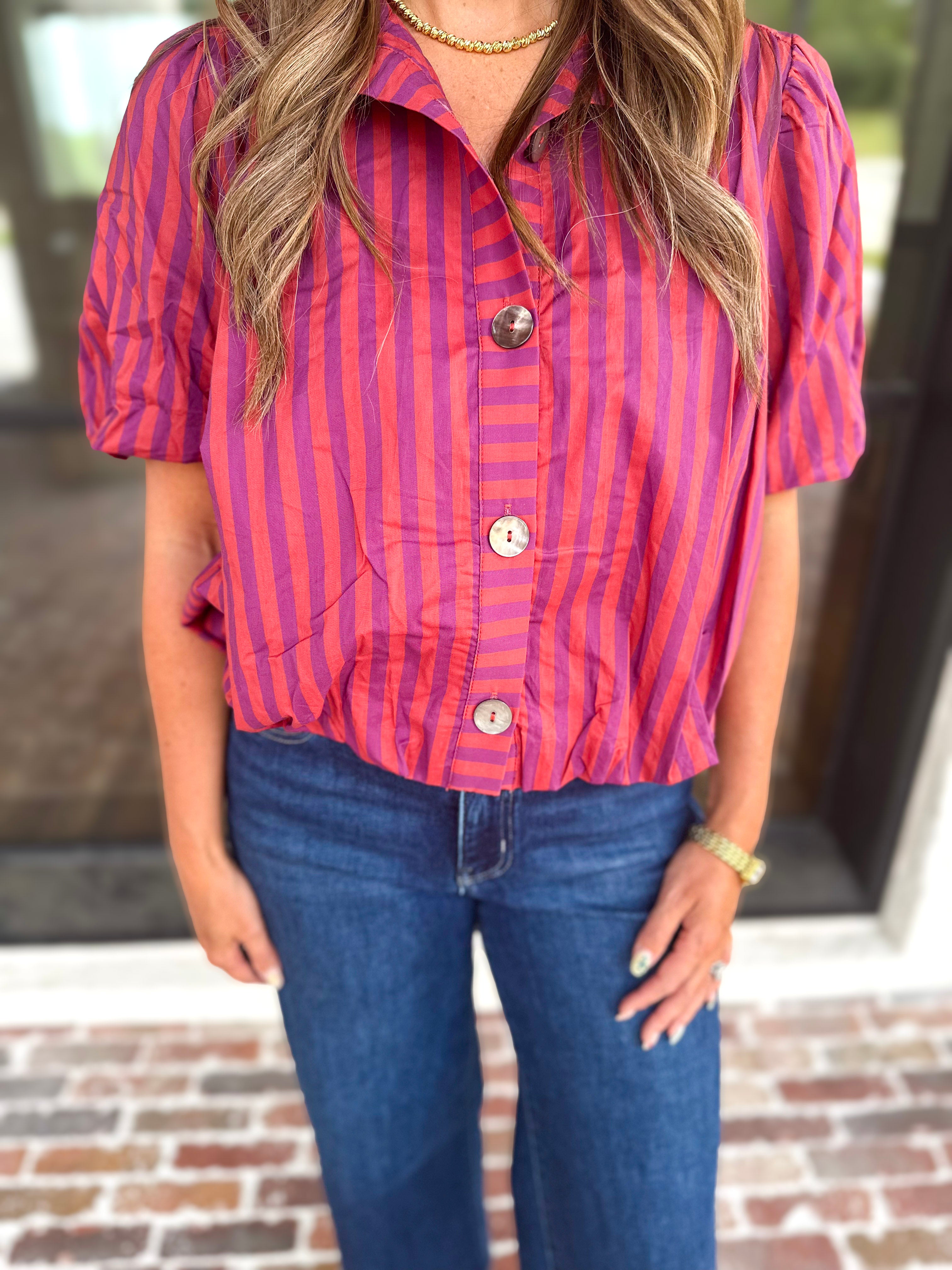 Coffee Date Blouse - Plum-200 Fashion Blouses-ENTRO-July & June Women's Fashion Boutique Located in San Antonio, Texas