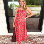 Carried Away Midi Dress - Coral-500 Midi-ENTRO-July & June Women's Fashion Boutique Located in San Antonio, Texas