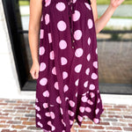Pink Ganache Polka Dot Midi Dress-500 Midi-ENTRO-July & June Women's Fashion Boutique Located in San Antonio, Texas