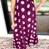 Pink Ganache Polka Dot Midi Dress-500 Midi-ENTRO-July & June Women's Fashion Boutique Located in San Antonio, Texas