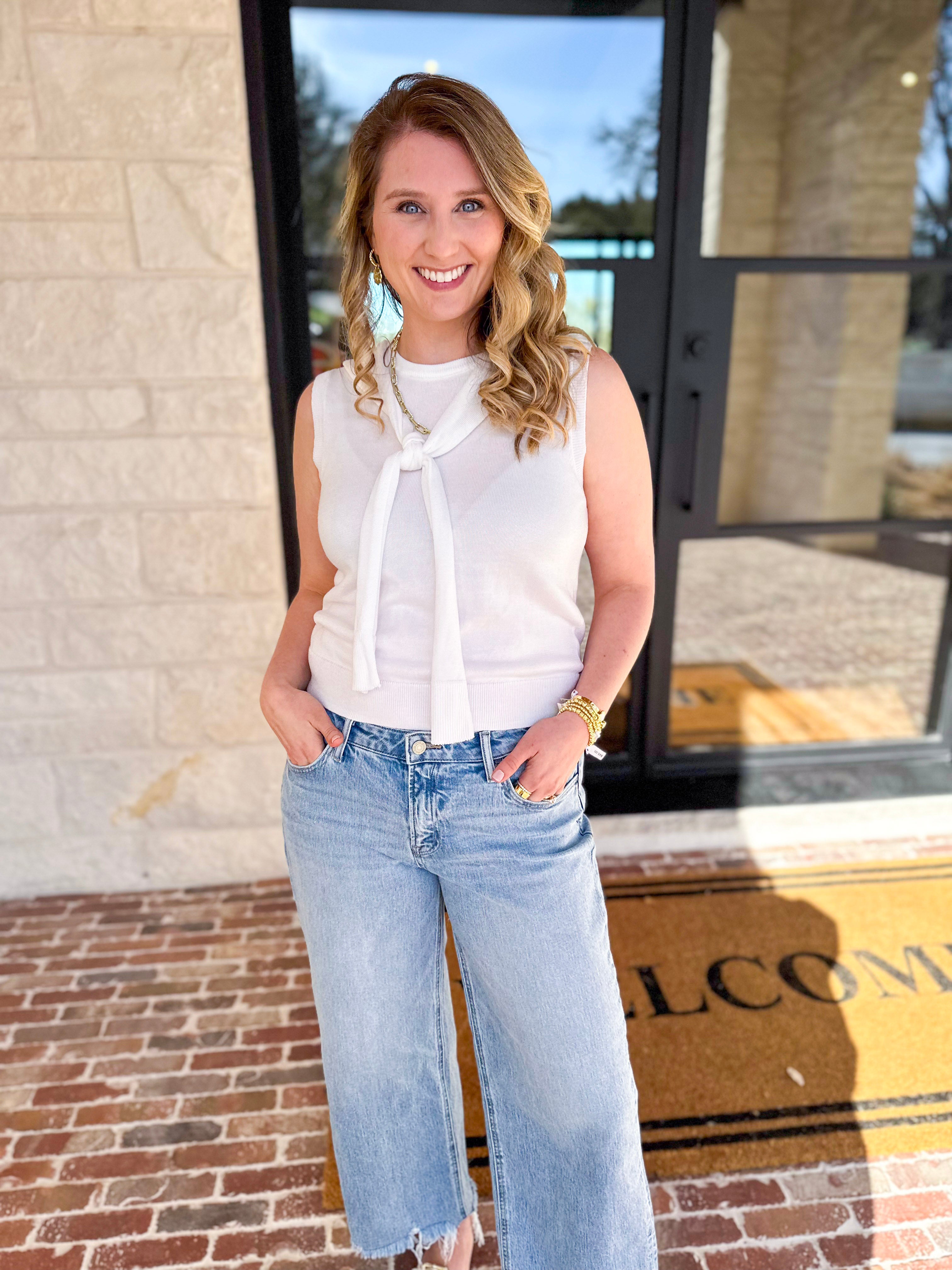 The Country Club Knit Sweater - Ivory-230 Sweaters/Cardis-ENTRO-July & June Women's Fashion Boutique Located in San Antonio, Texas