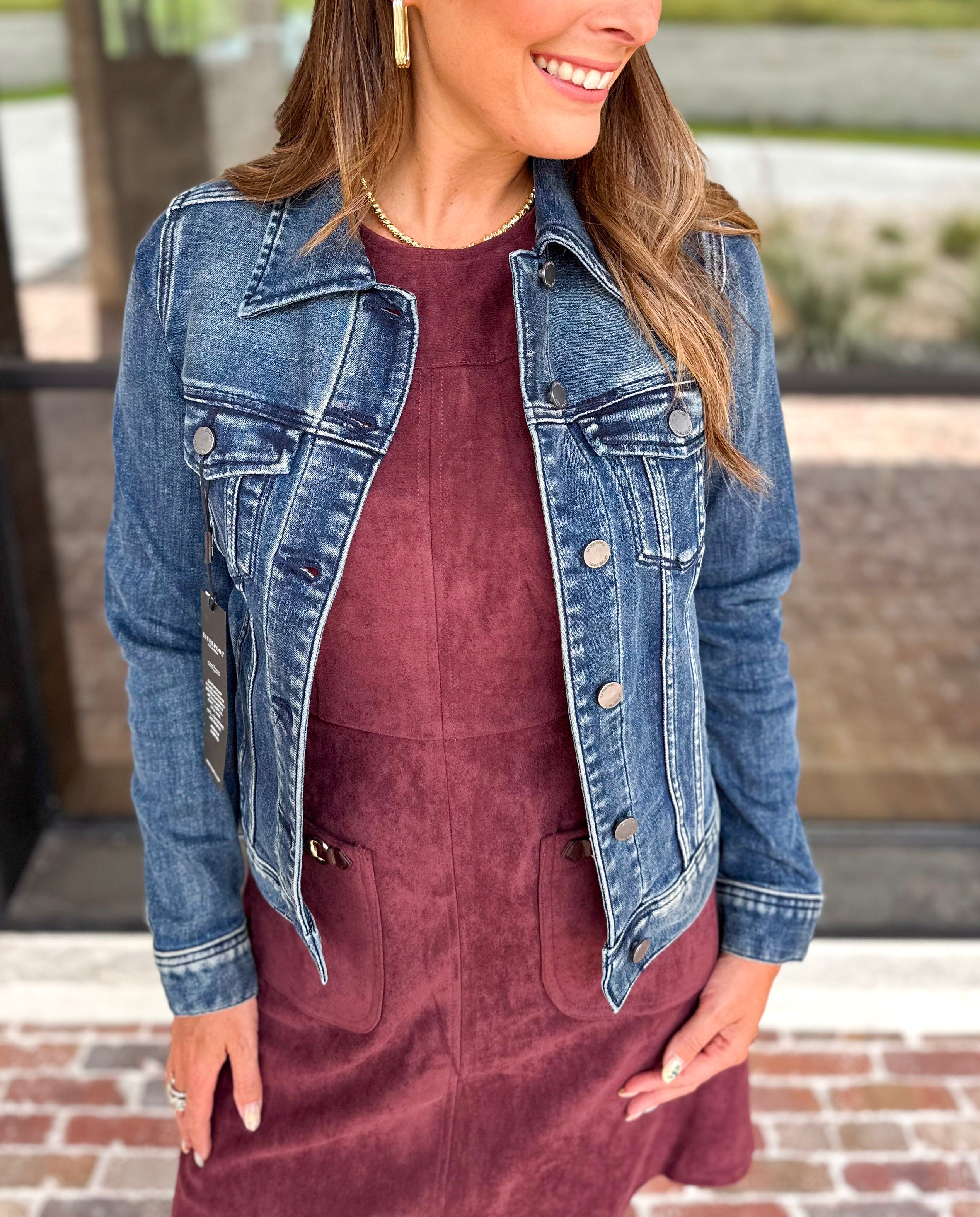 LIVERPOOL - Classic Jean Jacket-600 Outerwear-LIVERPOOL JEANS COMPANY-July & June Women's Fashion Boutique Located in San Antonio, Texas
