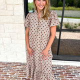 Ready Or Dot Midi Dress-500 Midi-ENTRO-July & June Women's Fashion Boutique Located in San Antonio, Texas