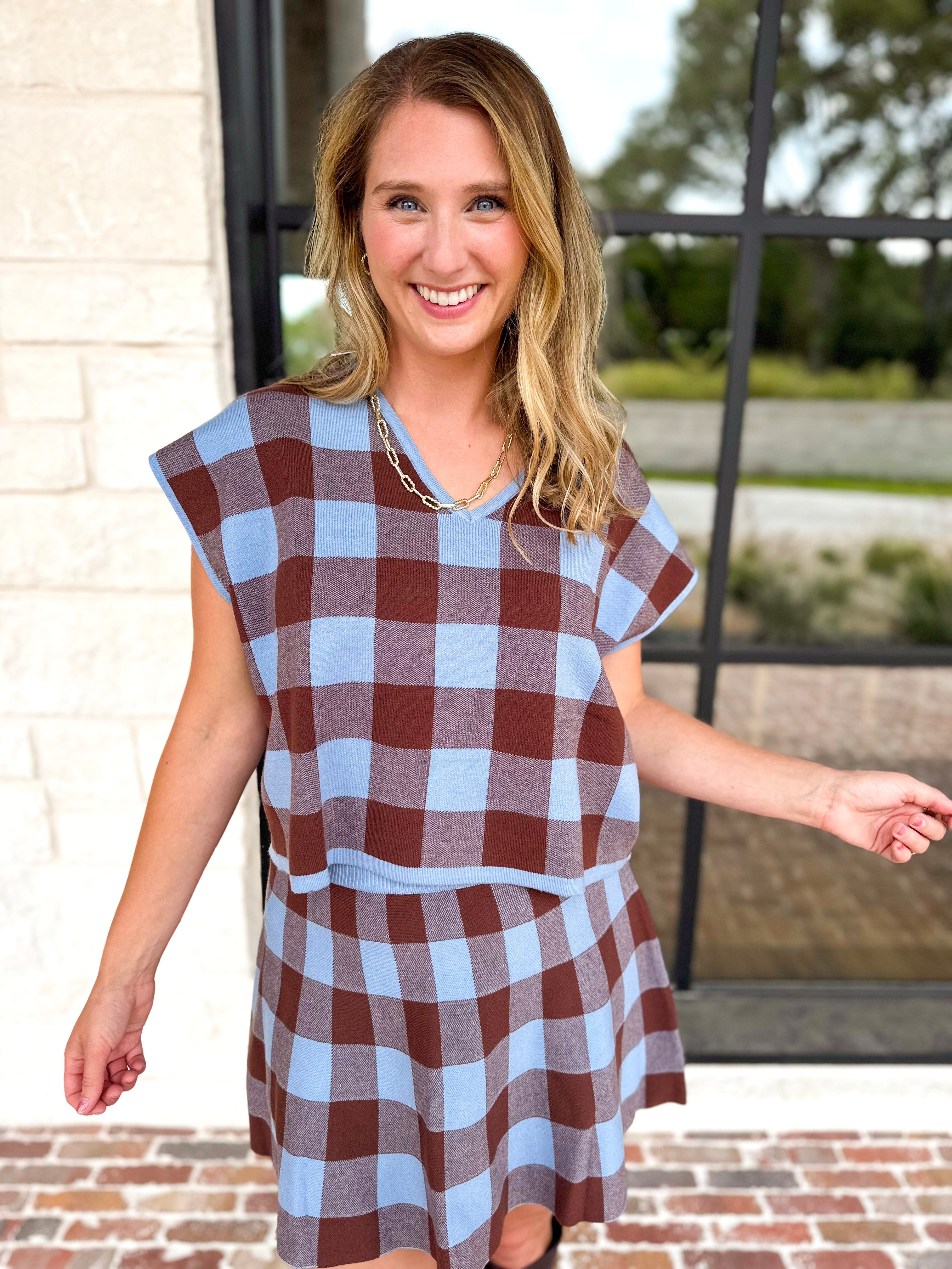 The Margot Set - Chocolate & Blue-510 Mini-ENTRO-July & June Women's Fashion Boutique Located in San Antonio, Texas