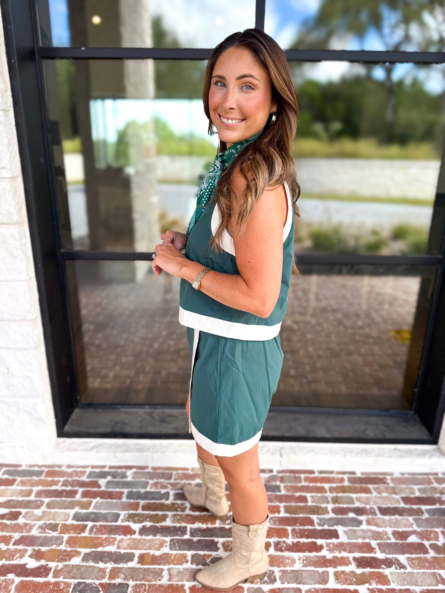 The Delaney Skort Set - Hunter Green-510 Mini-ENTRO-July & June Women's Fashion Boutique Located in San Antonio, Texas