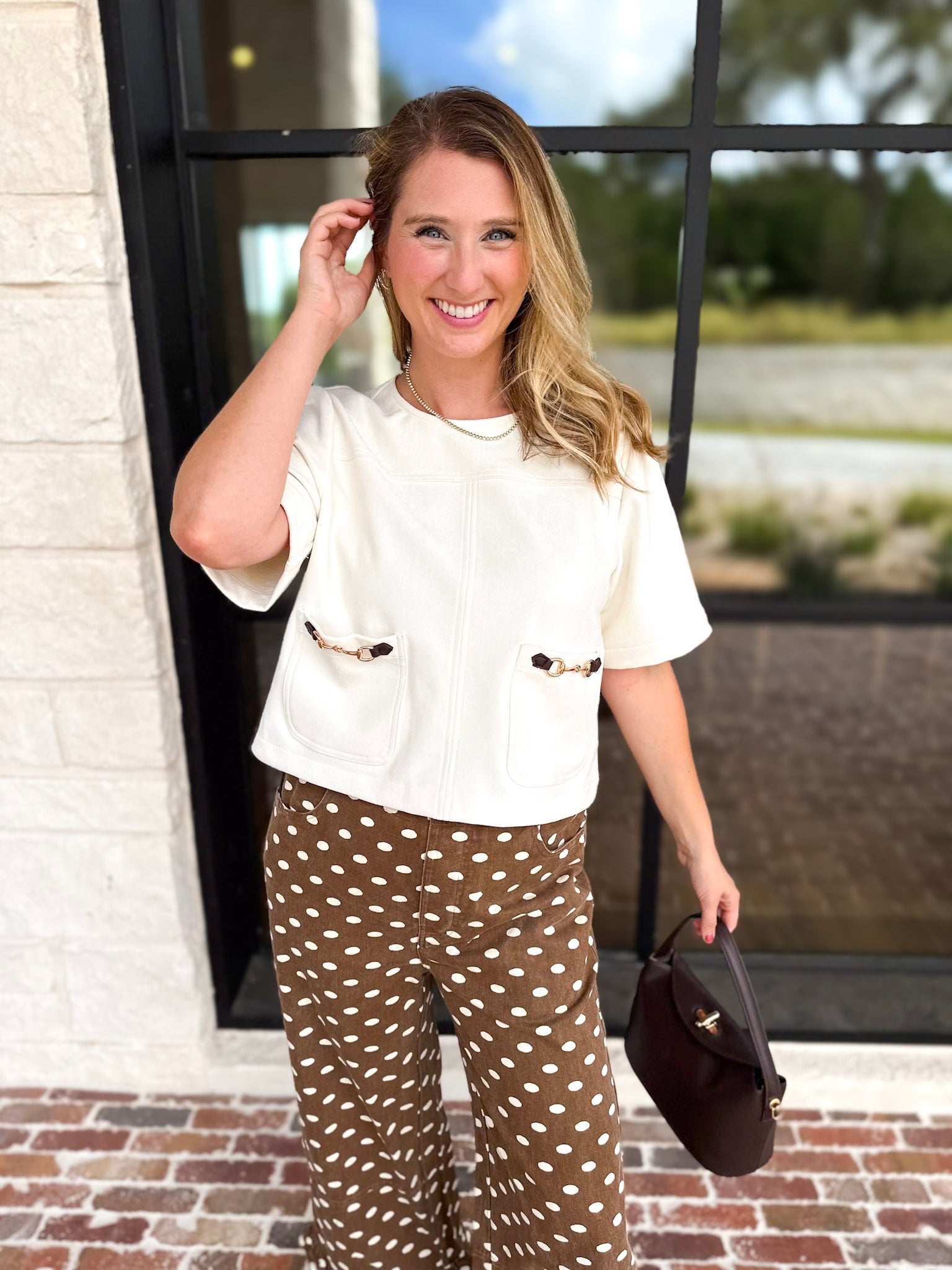 In Style Suede Top - Snow-200 Fashion Blouses-ENTRO-July & June Women's Fashion Boutique Located in San Antonio, Texas