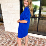 Refined Mini Dress - Blue-510 Mini-JODIFL-July & June Women's Fashion Boutique Located in San Antonio, Texas